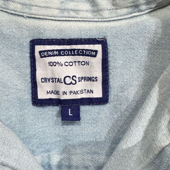 Harley Davidson Vintage Embroidered Naples Button Down Denim Shirt Women’s Large - Picture 4 of 4